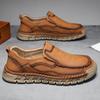 Fashion Large Size Loafers Hand-stitched Leather Shoes 2024 New Autumn Men's Foot Set Casual Shoes Genuine Leather men shoes