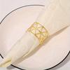 24Pcs Triangle Hollow Napkin Rings Electroplating Dining Table Decoration Party Tableware Napkin Rings