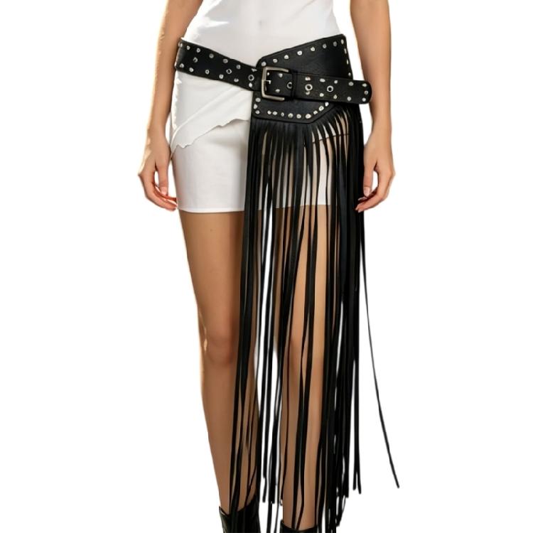 Cool Unisex Tassels Belt For Women Men Halloween Party Gathering Dressingup Decorative Cincher Band for THeme Event