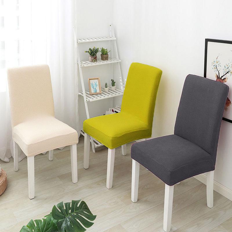 Thick Plain Color Chair Cover Stretchy Chair Cover Washable Removable Dining Universal Fitting