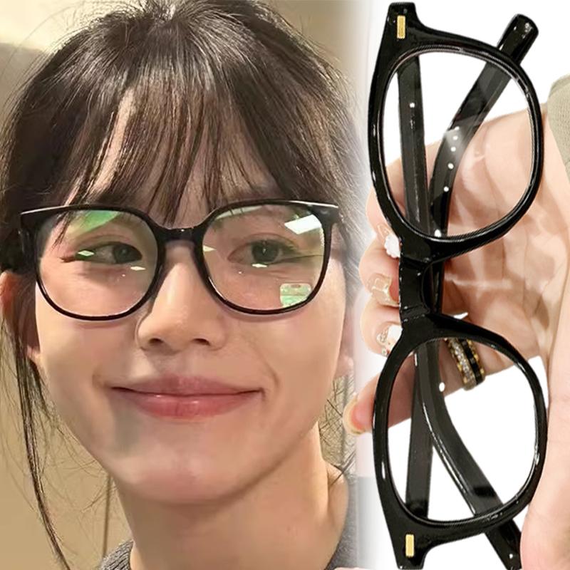 Black Retro Round Frame Glasses Women Men Computer Anti Blue Light Round Leopard Glasses Blackout Glasses Optical Lenses Eyewear