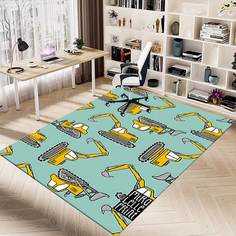1PC Construction Vehicles Non-Slip Floor Carpet, Office, Family, Bedroom, Studio - Large Area Rug, Vibrant Colors, Longlasting Material-X407