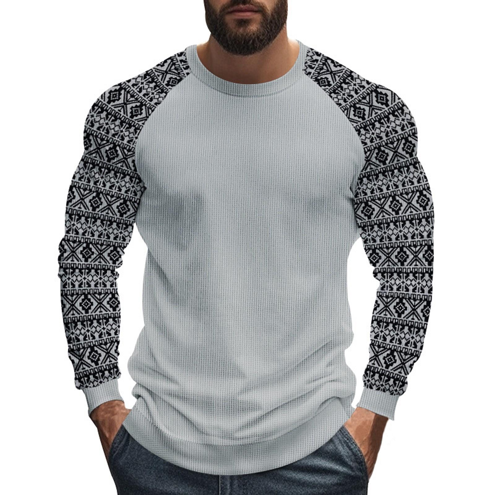 

Мужская стильная и удобная приталенная рубашка с круглым вырезом и принтом M