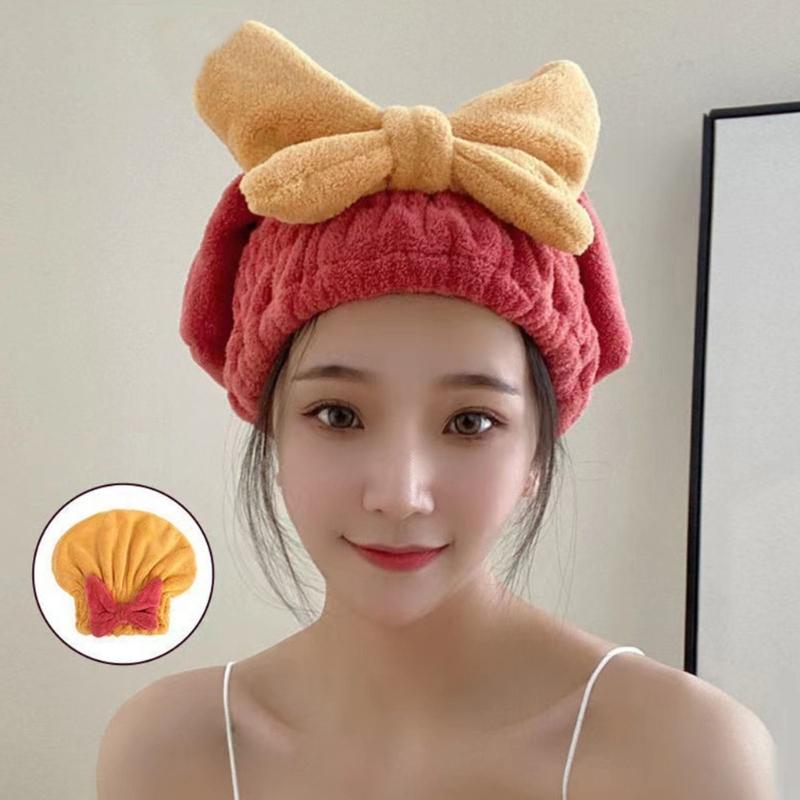 Absorbent Microfiber Hair Towel For Women Quick Drying Soft Bath Turban Elastic Design