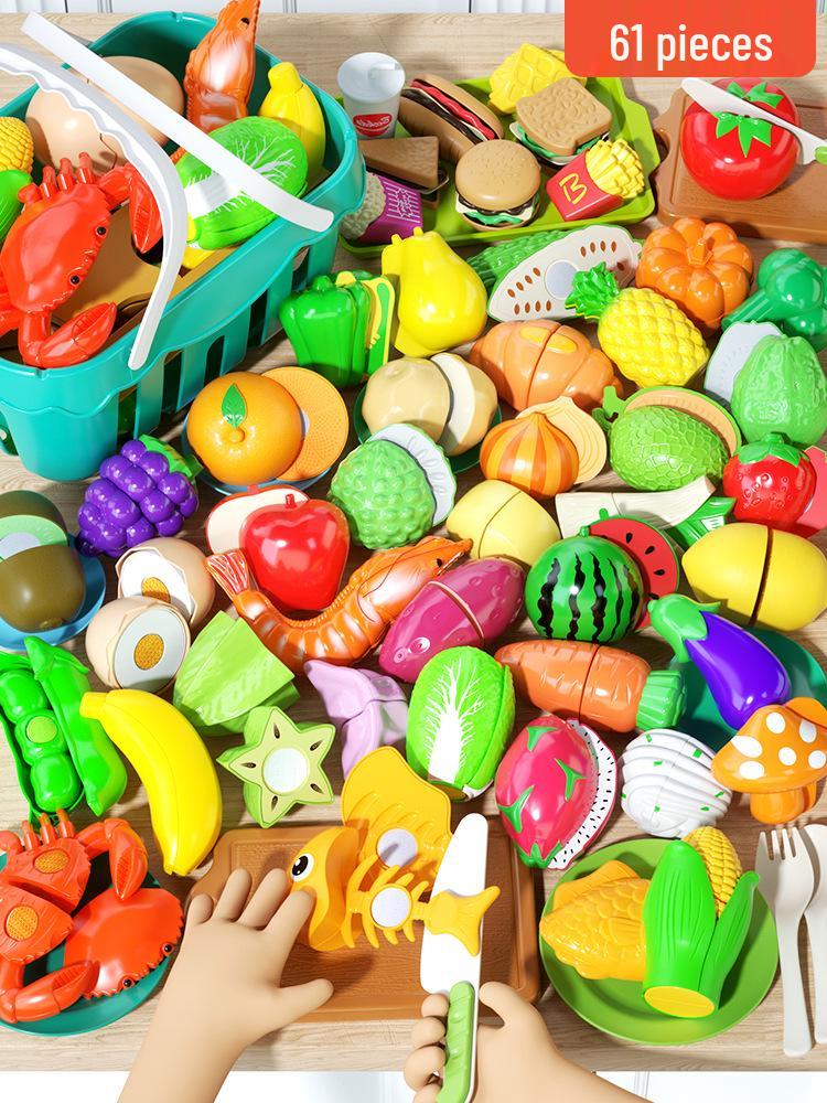 Peelable Pretend Play Fruits & Veggies Set - Fun Kitchen Toy for Children