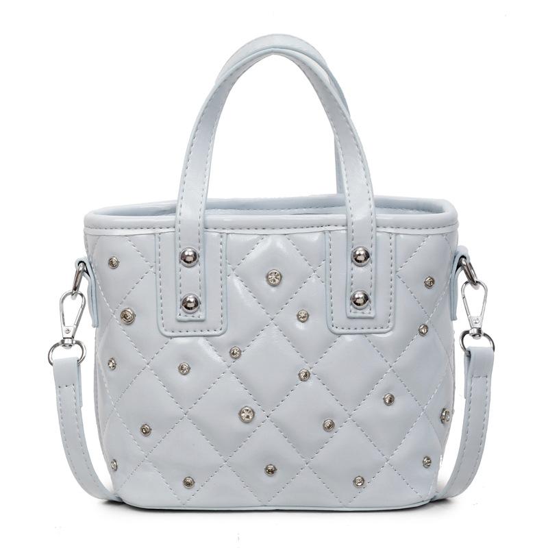 Korean version of bright diamond diamond bucket bag women's 2025 summer new fashion foreign style shoulder bag high value messenger bag