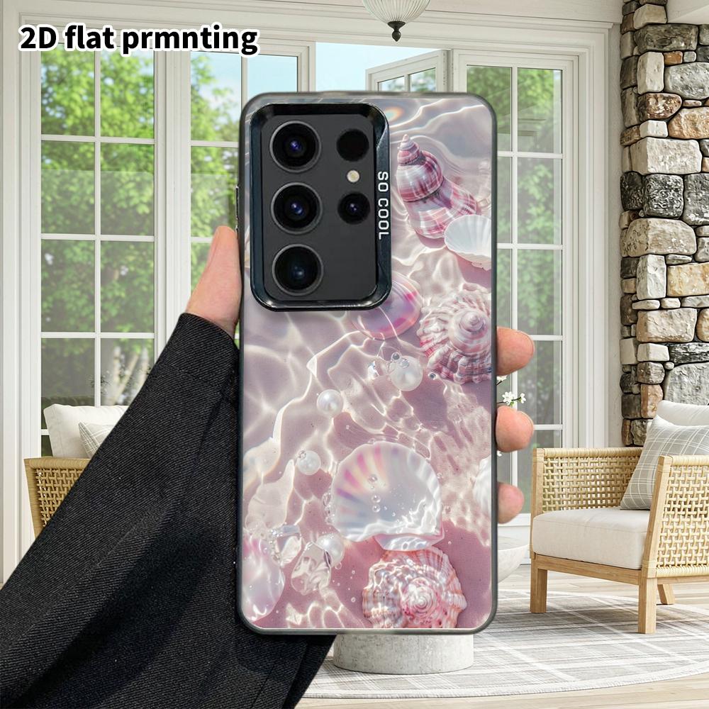 Phone Case: 2D Flat Samsung Galaxy A34 A35 M05 M06 S20 S22 S21 FE Plus 5G Protective Case, Couple Style, Pink Underwater Shell, Christmas and Hallowee