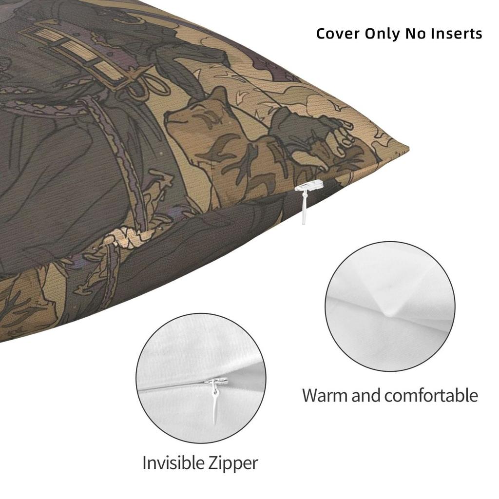 Caleb Widogast Square Pillowcase Polyester Linen Velvet Pattern Zip Decor Home Cushion Case
