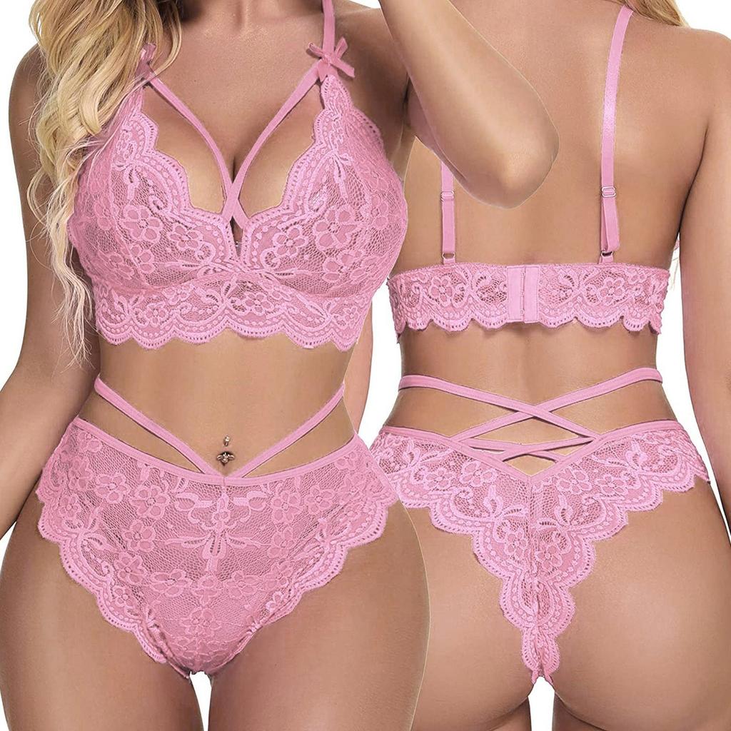 Ladies Strap Lace Crochet Cutout Teddy  Lingerie  Embroidery  Underwear