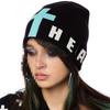 European and American autumn and winter Harajuku cross shaped jacquard knitted pullover hat