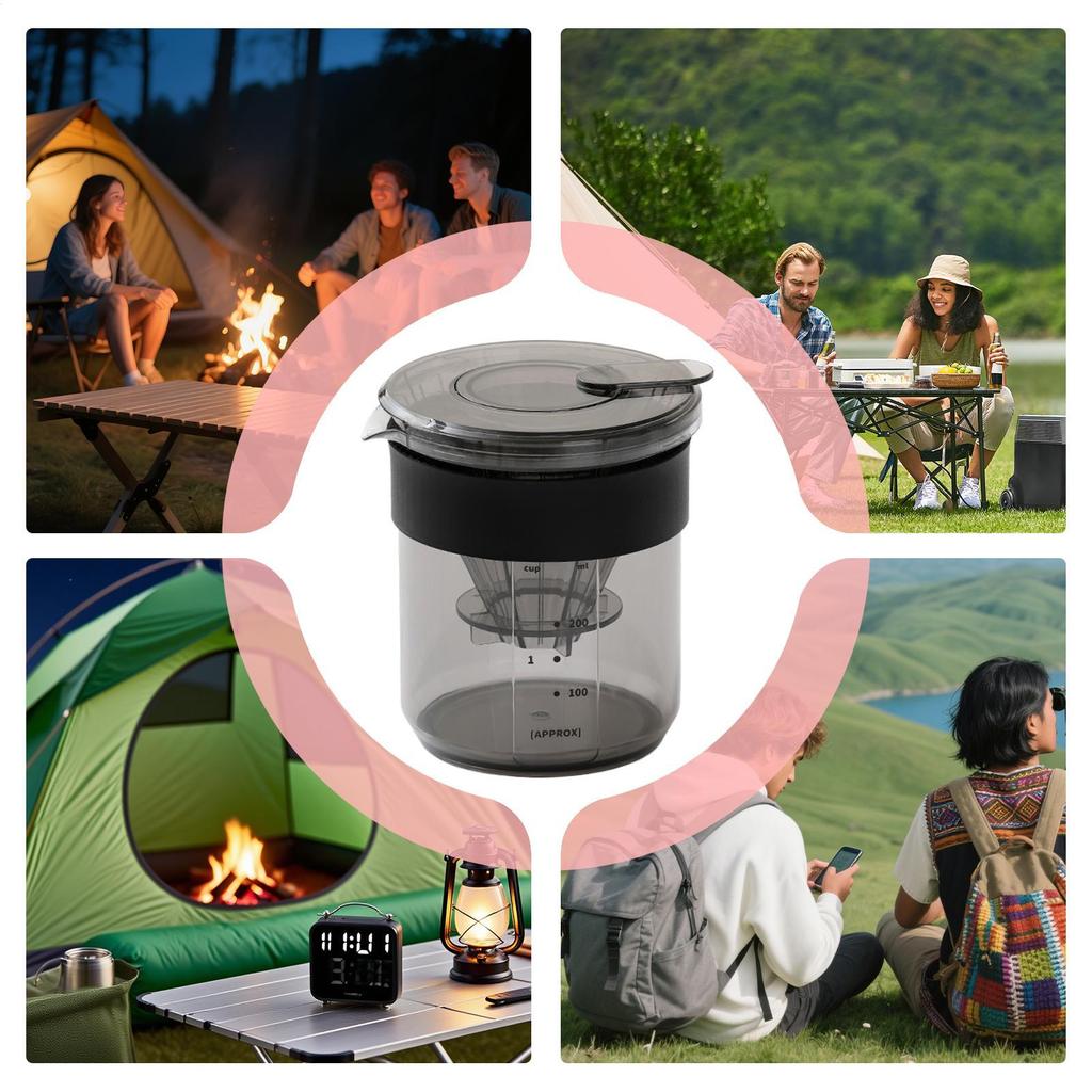 Pour Over Coffee Maker Three in one hand brew coffee pot Reusable Dripper portable coffee pot with Scale for RV Living Vacation