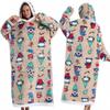 Autumn and winter sports and leisure warm TV blanket senior women's plush comfortable soft bathrobe warm fluffy robe