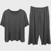 Women's Summer Short-Sleeve Modal Cotton Pajama Set with Chest Pad