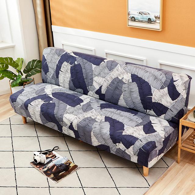 Folding Sofa Furniture Bed Cover Sofa Protective Covers Spandex Stretch Elastic Material Double Chair Cover Slipcovers Living Space Geometric Print