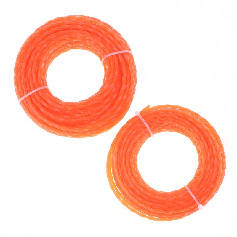 Universal Grass Trimmer Line Spiral Nylon Brush Cutter Rope 1PCS 15m Length 2.4-4mm Sizes for Most Lawn Mower Weed Eater