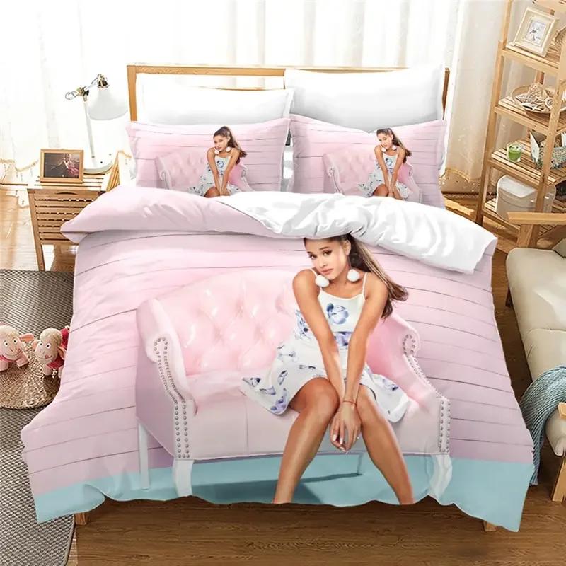 Fashion Sexy Girl Ariana Grande 3D Bedding Set Duvet Cover With Pillowcase Set Home Textile Bedclothes Twin Full Queen King Size