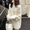 Autumn and winter medium and long thickened turtleneck sweater women's pullover loose lazy soft waxy knitted sweater top bottoming shirt
