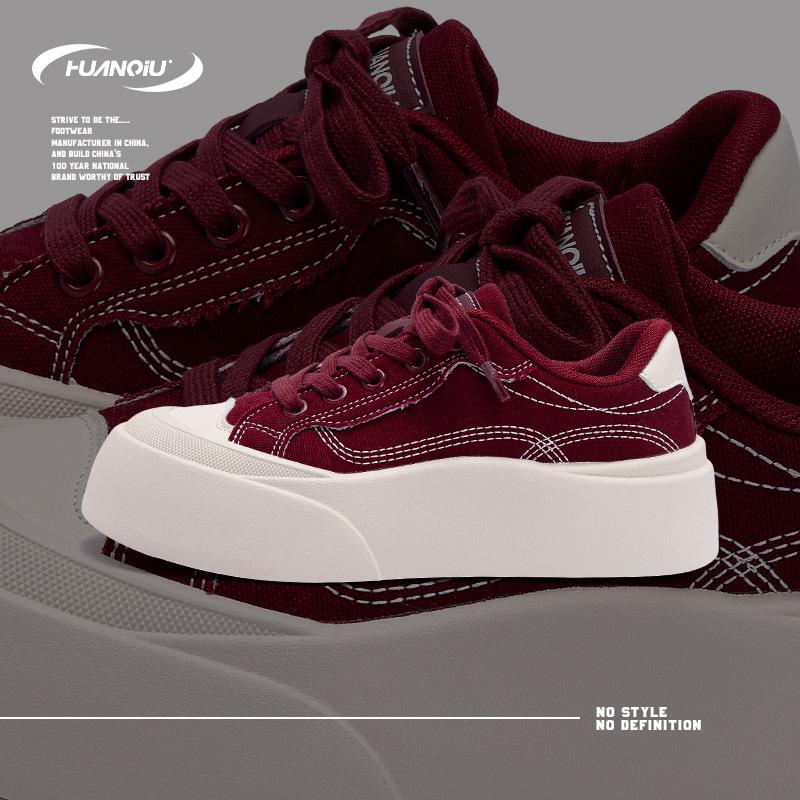 

Global Comfortable Versatile Board Shoes Women s Shoes ZHQ68212 Spring Simple and Lightweight 2025 New Versatile Niche Casual 40 бордовий