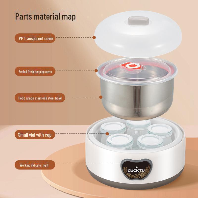 Automatic Cross-Border Home Yogurt Maker - Intelligent 304 Stainless Steel Machine with Cup Divider