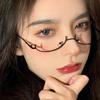 Gafas de montura inferior de media cara de cosplay bidimensional de anime, gafas decorativas de Lolita para hermana mayor real, gafas sexys para fiesta