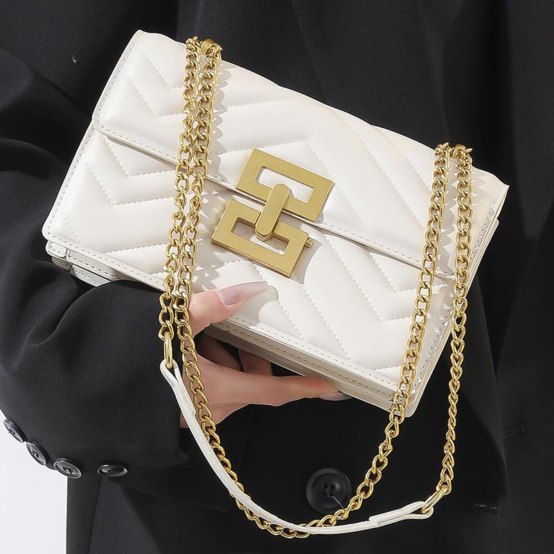 Kleine quadratische Tasche Damen High-End Vielseitige Nische Ketten-Tasche Diamantförmige Umhängetasche