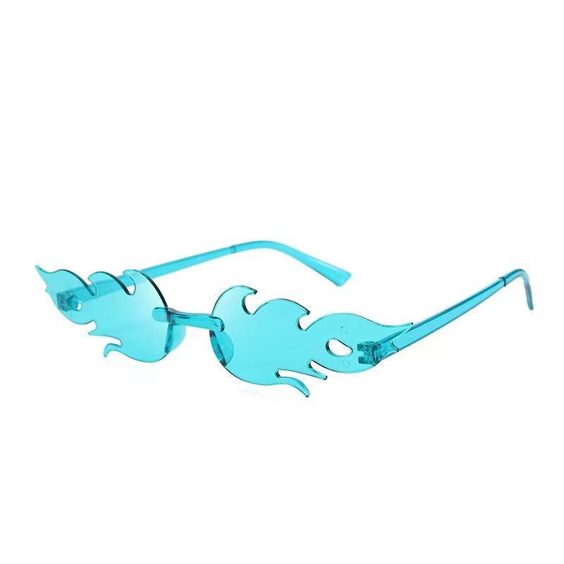 Flame Sunglasses - Trendy Frameless UV Protection Candy Color Shades for Dance Parties