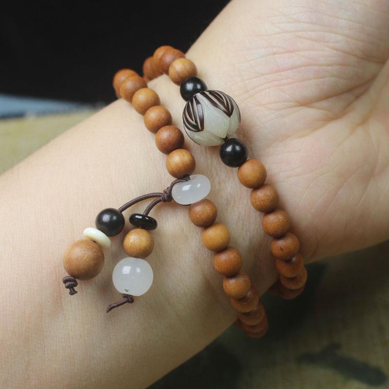 Natural Barbie Sandalwood Lotus Bead Bracelet Elegant Hand Ornament Jewelry