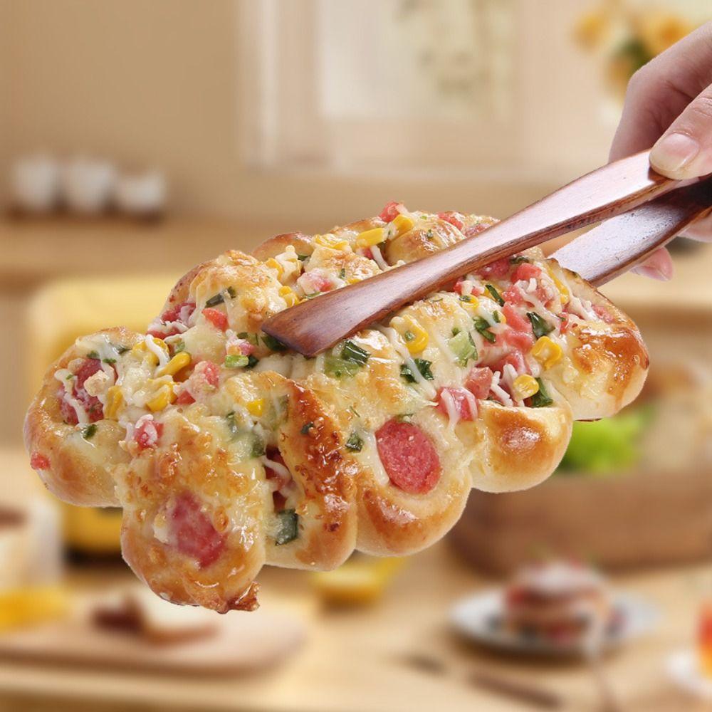 Wooden Kitchen Tongs Salad Bacon Steak Bread Clips Pastry Clamp Kitchen Utensil Food BBQ Tool