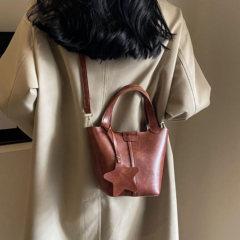 Koreanische Version Mode Retro Bucket Bag Damen Neue Nische Leichte Luxus Handtasche All-Matching Pendler Schulter Crossbody Tasche