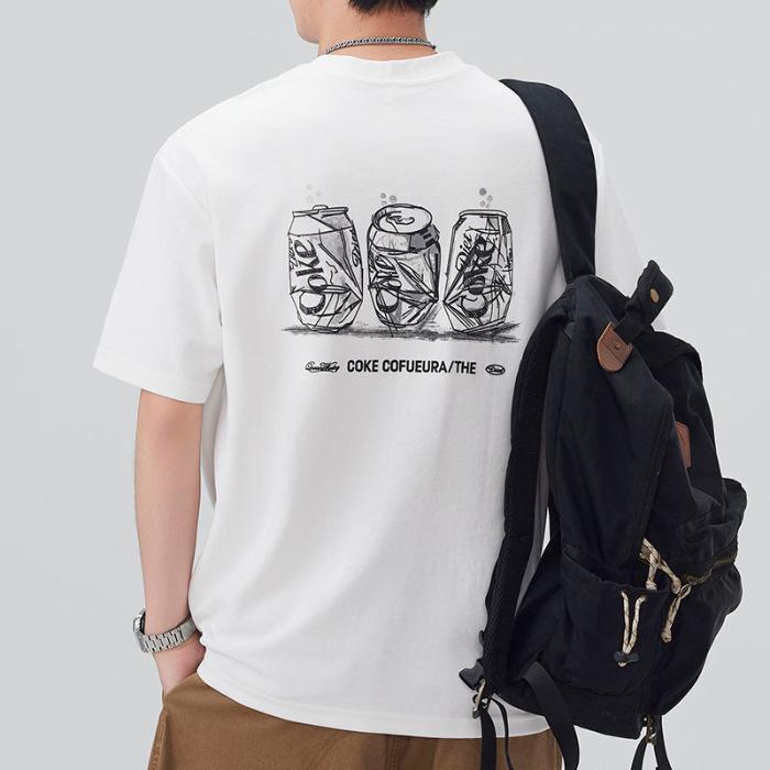 Men's New Summer Loose Round Neck Short-sleeved T-shirt Thin Printed Short T-shirt