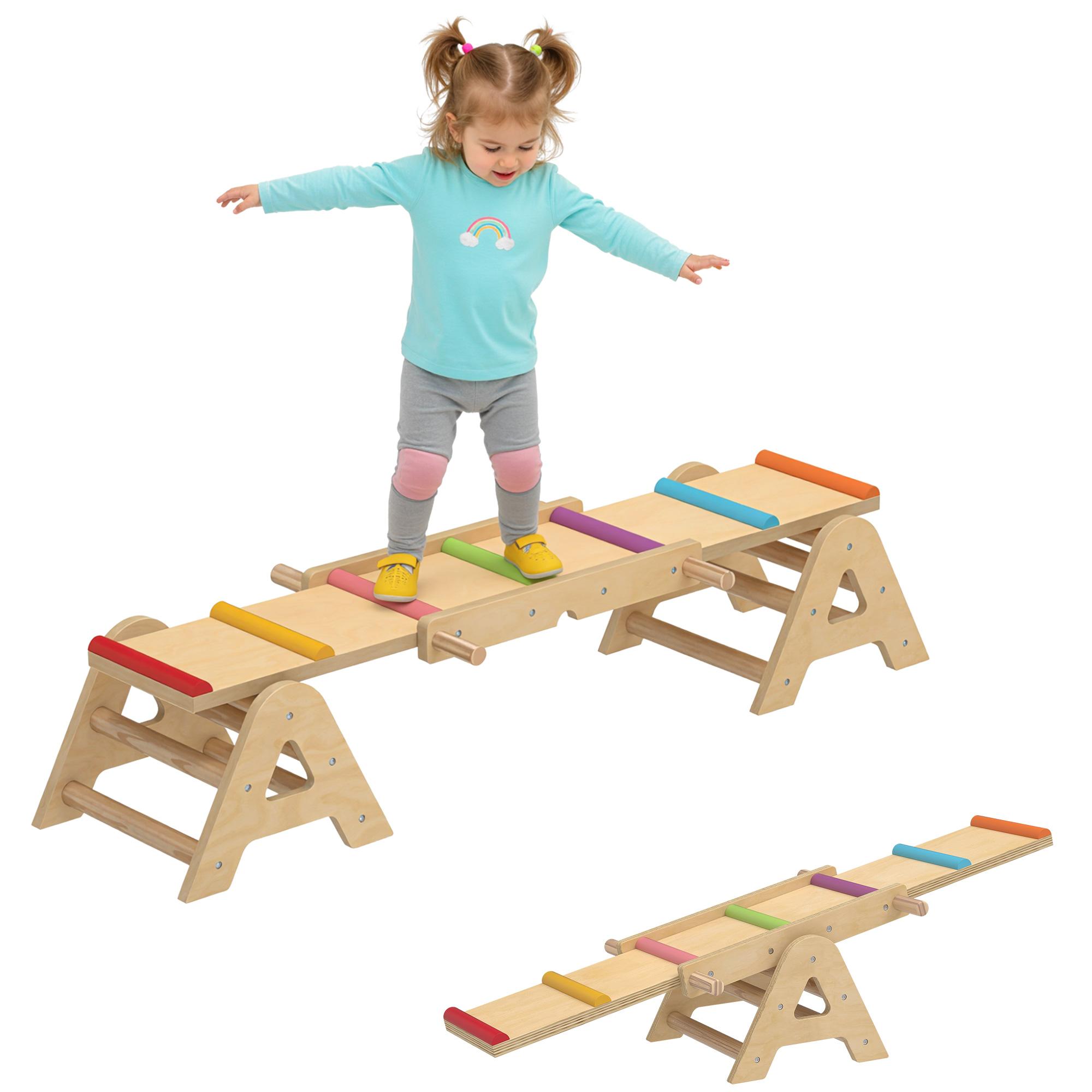 2-in-1 Balance Rocker for Kids, Wooden