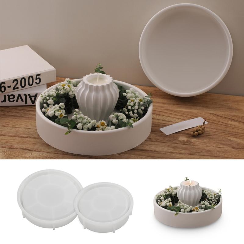 Round Storage Bowl Silicone Molds Candle Tray Molds Plaster Molds Epoxy Resin Molds Castings Molds Flower Pots Molds