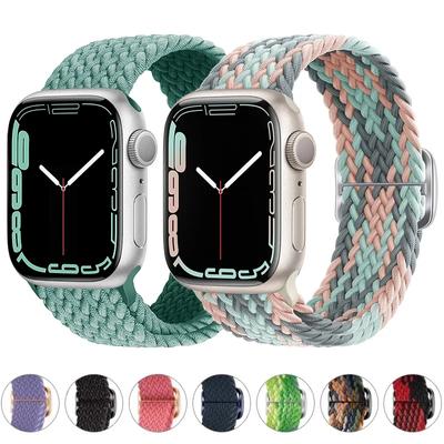 Apple Watch Kayışı için Örgülü Döngü 44mm 40mm 45mm 41mm 42mm 38mm 49mm Elastik Solo Bileklik IWatch Series 7 Se 3 6 Ultra 8 Bant