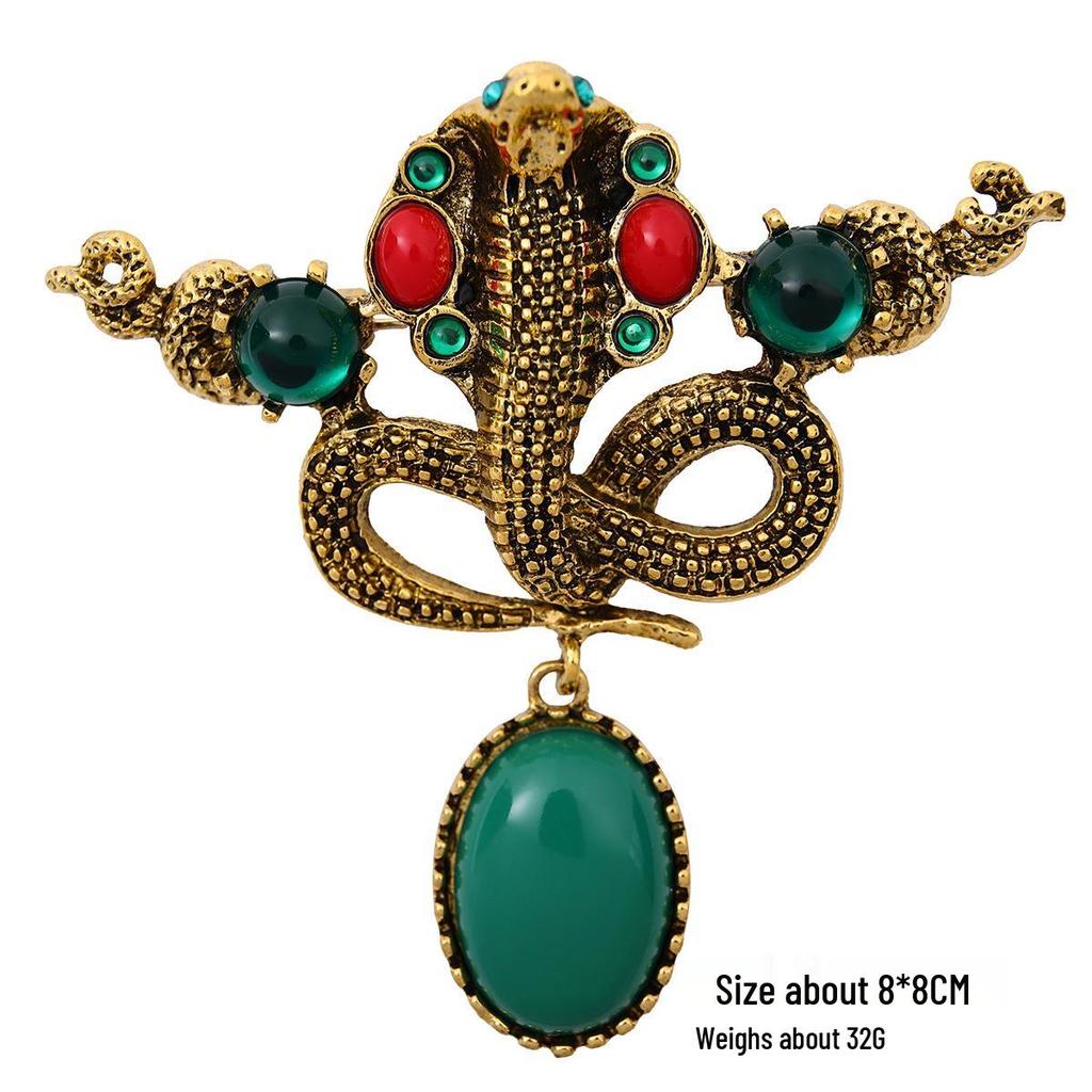 Halloween Retro Zodiac Snake Brooch - Enamel Pin Suit Accessory