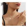 Braut-Halsketten-Ohrring-Set 3 Teile/Set Damenschmuck Strass-Choker