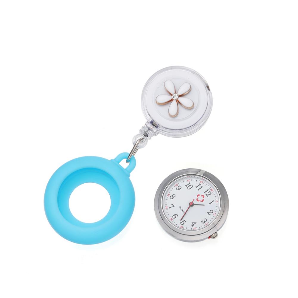 Glass Id Badge Retractable Reel Doctor Pocket Watches Clip Watches Retractable Nurse Watches