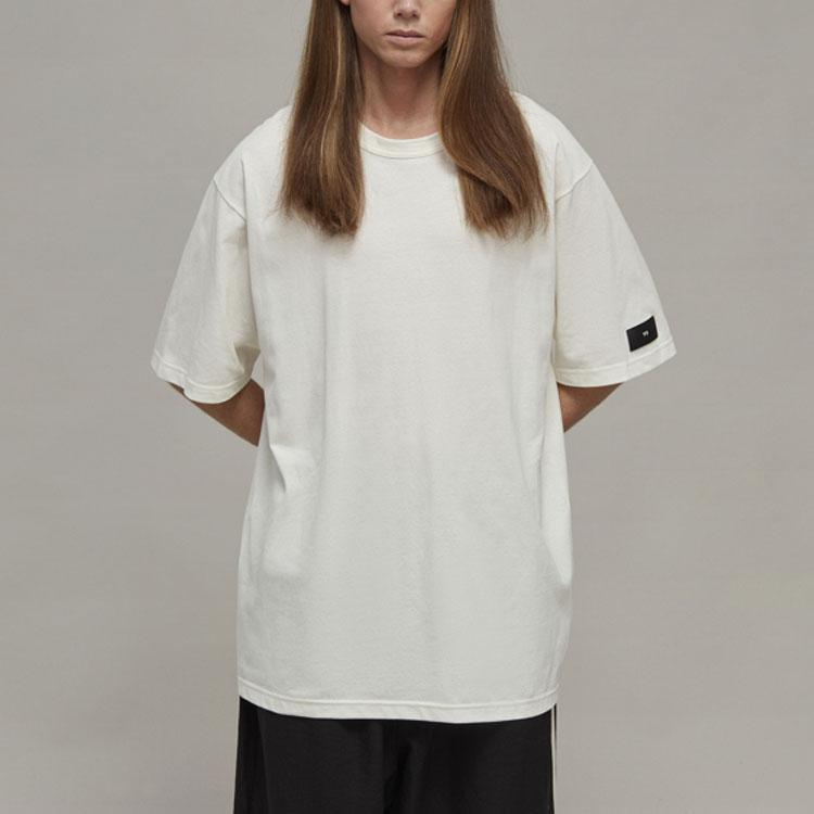 Y-3 T-Shirts Unisex Gray White Crew Neck Moderate Straight Fit HZ8825