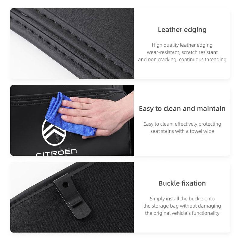 Car Seat Back Anti Kick Cover Pad Leather Protector Mat For Citroen C4 C3 C5 C5X e-C4 X e-C3 C-Elysee Berlingo C6 C2 C-Crosser ajn256