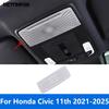 For Honda Civic 11th    2024 2025 Stainless Steel Car Roof Reading Light Lamp Speaker Cover Trim Inner Accessories