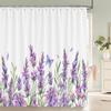 Lavender Shower Curtains Watercolor Purple Floral Plant Waterproof Polyester Bathroom Bathtub Curtain Room Decor With Hooks