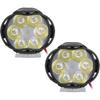 VBESTLIFE 2Pcs 12V 1.5A 8W Spotlight, Motorcycle Spotlight Spotlight Fog Lights,1200Lm High Brightness 6 LED Universal Headlamp for Motorcycles,