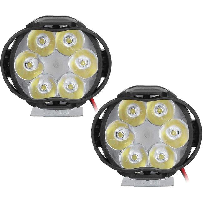 VBESTLIFE 2Pcs 12V 1.5A 8W Spotlight, Motorcycle Spotlight Spotlight Fog Lights,1200Lm High Brightness 6 LED Universal Headlamp for Motorcycles,