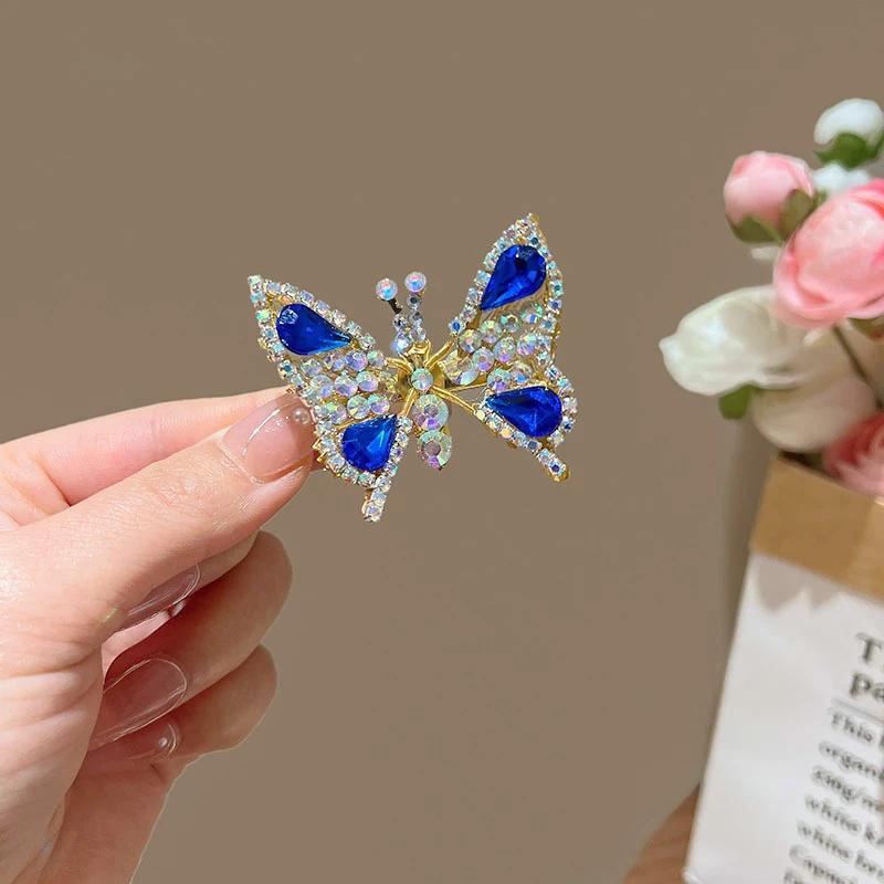 New Korean Rhinestone Butterfly Hair Clip Women Three-dimensional Exquisite Side Bangs Clip Hairpin Children Hair Accessories
