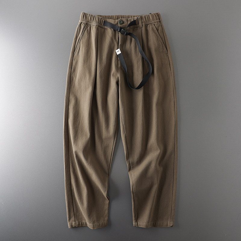 Export Original Tail Single Cut Label Straight-leg Loose Ninth Pants Men s Summer American High Street Pants Export Men s Casual Pants Army Green L