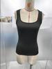 European & American 2026 Women's Retro Square Neck Ribbed Slim-Fit Summer Tank Top
