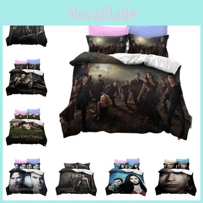 Conjunto de Roupa de Cama Impresso em 3D Diário de um Vampiro Material de Fibra de Poliéster Macio e Durável