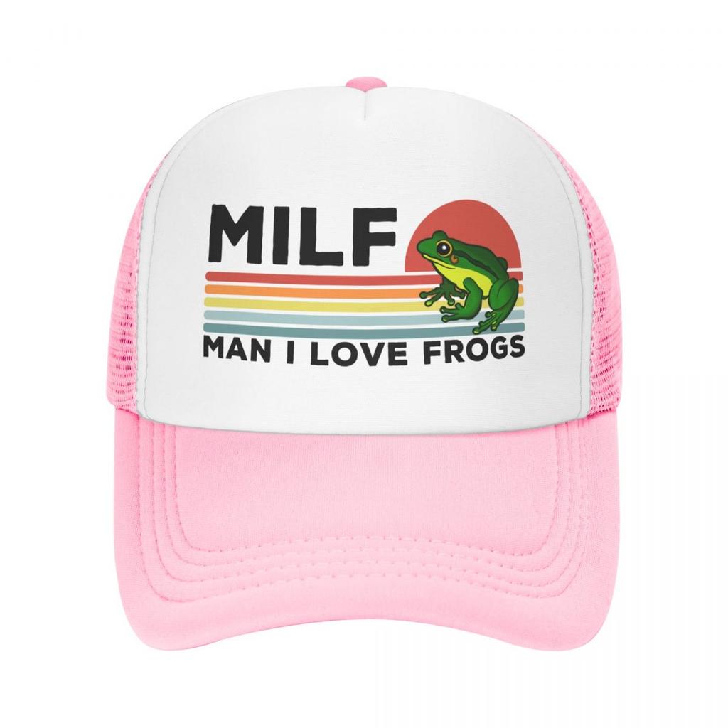 Spersonalizowany Milf Man kocham żaby czapka z daszkiem kobiety unisex regulowany LGBT Gay Pride czapka typu Trucker Streetwear czapki z daszkiem