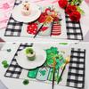 Valentine's Day Buffalo Plaid Placemats Set of 4 Double Sided St Patricks Day Valentines Placemats Decoration Set Farmhouse Table Holiday
