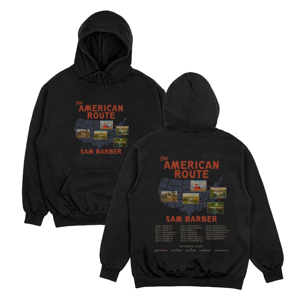 

Sam Barber American Route Tour 2026 Hoodie Music Long Sleeve Pullover Autumn Winter Fashion Casual Clothing Women Men Sweatshirt S чорний