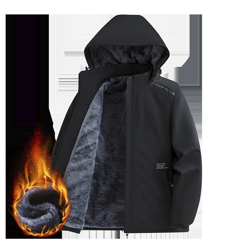 Fleece Thickened Jacket Jacket Men's Autumn and Winter Pilot Cotton-padded Jacket Men's Windproof and Waterproof Jacket Mountaineering Suit